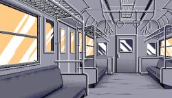 Rule 34 | 1990s (style), 5 jikanme no venus, bench, fairy dust, game cg, hand grip, lowres, no humans, pc98, pixel art, retro artstyle, tagme, train interior