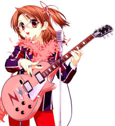 Rule 34 | 00s, 1girl, broccoli (company), electric guitar, galaxy angel, glasses, guitar, instrument, gibson les paul, normad, sister princess, solo, themed object, yotsuba (sister princess)