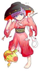 Rule 34 | 1girl, alphes (style), bad id, bad pixiv id, barefoot, beaten, bowl, bowl hat, broken, broken weapon, dairi, full body, hat, japanese clothes, kimono, light purple hair, mallet, miracle mallet, needle, obi, oversized object, parody, purple eyes, sash, short hair, solo, style parody, sukuna shinmyoumaru, sweatdrop, tears, torn clothes, torn hat, touhou, transparent background, weapon, wide sleeves