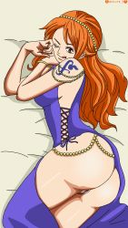 Rule 34 | 1girl, ass, breasts, darkuro 27, female focus, highres, nami (one piece), one piece, pussy