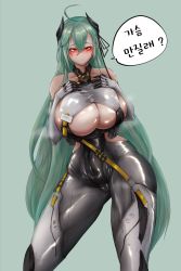 Rule 34 | 12-gauge (beretta ltlx), 1girl, ammunition, aqua background, aqua hair, bare shoulders, baton round, beretta, blush, bodysuit, breasts, cleavage, cleavage cutout, closed mouth, clothing cutout, collarbone, feet out of frame, girls&#039; frontline, grey bodysuit, hair ornament, hair ribbon, hairclip, highres, huge breasts, impact round, large breasts, less-than-lethal projectile, long hair, looking at viewer, ltlx 7000 (girls&#039; frontline), mole, mole on breast, multicolored bodysuit, multicolored clothes, polymer-cased ammunition, prototype design, red eyes, revealing clothes, ribbon, rubber bullet, shotgun shell, shotgun slug, sideboob, sideboob cutout, skin tight, solo, standing, translation request, underboob, underboob cutout, very long hair, zer0.zer0