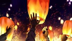 Rule 34 | absurdres, architecture, chinese commentary, commentary request, east asian architecture, festival, fireworks, highres, holding, holding lantern, lantern, lantern festival, male focus, multiple boys, night, night sky, original, outdoors, paper lantern, scenery, sky, sky lantern, torch, xiaoyexiaoye