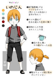 Rule 34 | 1boy, blonde hair, blue eyes, character name, child, full body, hand on own hip, looking at viewer, naruto: the last, naruto (series), pale skin, setsuna (mameya-japan), solo, standing, translation request, yamanaka inojin