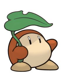 Rule 34 | hari (kureon), holding, holding leaf, kirby (series), leaf, lowres, nintendo, no humans, no mouth, plant, waddle dee, white background, | |