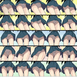 Rule 34 | 00s, 1girl, black hair, haruyama kazunori, kitsu chiri, legs, long hair, multiple views, panties, pantyshot, sayonara zetsubou sensei, skirt, underwear, upskirt, white panties