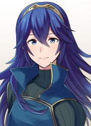 Rule 34 | 1girl, ameno (a meno0), blue eyes, blue hair, blush, cape, fingerless gloves, fire emblem, fire emblem awakening, gloves, hair between eyes, hair ornament, long hair, looking at viewer, lucina (fire emblem), nintendo, simple background, smile, solo, symbol-shaped pupils, tiara