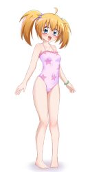Rule 34 | 1girl, absurdres, breasts, highleg, highleg swimsuit, highres, kirarin revolution, medium breasts, one-piece swimsuit, solo, swimsuit, tsukishima kirari, twintails