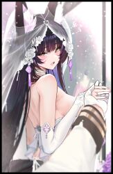 Rule 34 | 1girl, animal ears, azur lane, breasts, bridal veil, commander (azur lane), commentary request, dishwasher1910, dress, facial mark, fox ears, fox girl, from side, gloves, highres, holding hands, jewelry, large breasts, looking at viewer, musashi (azur lane), musashi (purest wisteria) (azur lane), official alternate costume, open mouth, out of frame, pov, ring, upper body, veil, wedding dress, whisker markings, white gloves