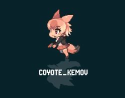 Rule 34 | 1girl, animal ears, animated, blonde hair, coyote (kemono friends), gloves, kemono friends, kemono friends v project, looking at viewer, midoribox, video, necktie, open mouth, pixel art, shirt, shoes, short hair, simple background, skirt, smile, solo, tail, virtual youtuber, white shirt, yellow eyes