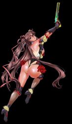 Rule 34 | 00s, 1girl, armor, artist request, ass, bare shoulders, boots, breasts, brown hair, covered erect nipples, elbow pads, female focus, fishnets, frills, from behind, full body, game cg, gauntlets, gloves, gun, hair ribbon, highres, huge ass, leotard, long hair, looking at viewer, looking back, mizuki yukikaze, moon, ninja, one-piece tan, open mouth, parted lips, pink eyes, ribbon, shiny clothes, shiny skin, sideboob, skirt, small breasts, smile, solo, taimanin (series), taimanin asagi, taimanin yukikaze, taimanin yukikaze 2, tan, tanline, thigh boots, thighhighs, thong, thong leotard, twintails, very long hair, weapon