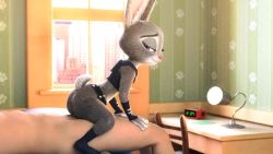 Rule 34 | 1boy, 1girl, 3d, animal, animal ears, animated, rabbit, disney, furry, furry with non-furry, grey fur, hetero, interspecies, judy hopps, police, police uniform, policewoman, purple eyes, rabbit ears, rabbit tail, sex, size difference, uniform, video, zootopia