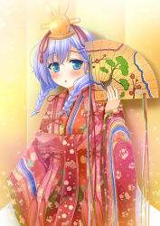 Rule 34 | 1girl, blush, braid, girlfriend (kari), japanese clothes, kimono, layered clothes, layered kimono, long hair, looking at viewer, murakami fumio, sakura yayoi, twin braids