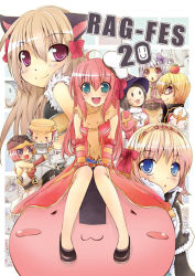 Rule 34 | 2boys, 6+girls, :d, acolyte (ragnarok online), ahoge, animal, animal around neck, apple, apple on head, armor, arrow through apple, black shirt, blue eyes, blush, bow, breastplate, breasts, brown cape, brown hair, brown skirt, cape, cat, champion (ragnarok online), closed mouth, coat, commentary request, cross, cross necklace, detached sleeves, dress, food, fox, fruit, full body, fur-trimmed cape, fur-trimmed shirt, fur trim, glasses, hair between eyes, hair bow, hat, high priest (ragnarok online), high wizard (ragnarok online), jewelry, long hair, looking at viewer, masked, medium breasts, multiple boys, multiple girls, necklace, open mouth, orange sleeves, paladin (ragnarok online), pauldrons, pelvic curtain, penguin hat, pink hair, pink shirt, professor (ragnarok online), purple bow, purple eyes, ragfes, ragnarok online, red-framed eyewear, red apple, red bow, red dress, red eyes, red hair, red sleeves, sailor hat, shindo hachigo, shirt, short hair, shoulder armor, skirt, sleeveless, sleeveless coat, sleeveless dress, sleeveless shirt, small breasts, smile, sniper (ragnarok online), striped sleeves, two-tone dress, two-tone shirt, upper body, white coat, white dress, white hair, white headwear, yellow shirt