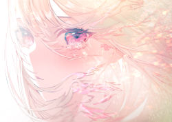 Rule 34 | 1girl, absurdres, crying, crying with eyes open, highres, looking at viewer, original, pink eyes, portrait, solo, sparkle, tears, user negz8222