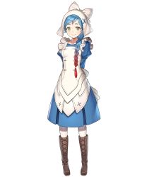 Rule 34 | 1girl, arms behind back, blue dress, blue hair, bonnet, boots, braid, brown footwear, closed mouth, dress, female focus, fire emblem, fire emblem fates, fire emblem heroes, full body, gradient hair, highres, knee boots, kousei horiguchi, lilith (fire emblem), long hair, long sleeves, looking at viewer, multicolored hair, nintendo, official art, pale skin, pantyhose, puffy sleeves, red hair, single braid, slit pupils, smile, solo, standing, transparent background, white pantyhose, yellow eyes