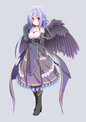 Rule 34 | 1girl, absurdres, angel wings, black gloves, blue hair, bow, brown eyes, choker, collarbone, elbow gloves, feathered wings, gloves, hair bow, hair ornament, hair ribbon, hairclip, halo, highres, looking at viewer, original, ribbon, ribbon-trimmed clothes, ribbon trim, short hair with long locks, simple background, smile, solo, spaghetti strap, wakagi repa, wings
