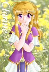 Rule 34 | 1girl, blonde hair, character name, clarine, copyright name, eyebrows, female focus, fire emblem, hissaa (starlight express), nintendo, purple eyes, solo, tagme