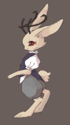 Rule 34 | androgynous, artist request, brown eyes, full body, furry, gender request, jackalope, simple background, solo, tagme