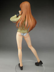 Rule 34 | 1girl, ass, back, bare legs, breasts, brown hair, code geass, female focus, figure, gradient background, large breasts, long hair, photo (medium), shirley fenette, shoes, solo