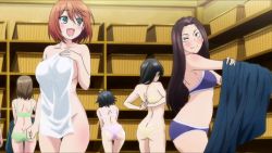 Rule 34 | 5girls, ass, bra, breasts, butt crack, highres, miyazaki chisaki, multiple girls, panties, underwear, undressing, yuragisou no yuuna-san