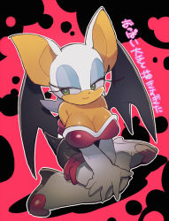 Rule 34 | animal ears, artist request, breasts, cleavage, rouge the bat, smile, sonic (series), tail, translation request, wings