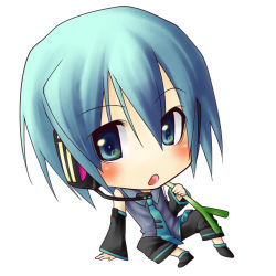 Rule 34 | 1boy, chibi, full body, gender request, genderswap, hatsune mikuo, male focus, simple background, sitting, solo, tagme, vocaloid, white background