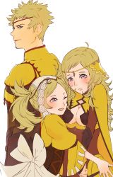 Rule 34 | 1boy, 2girls, ahoge, breasts, bynomeans, circlet, father and daughter, fire emblem, fire emblem fates, fire emblem heroes, grandmother and granddaughter, highres, hug, lissa (fire emblem), long hair, looking at another, medium breasts, mother and son, multiple girls, nintendo, odin (fire emblem), one eye closed, ophelia (fire emblem)