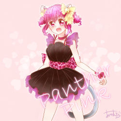 Rule 34 | blush, dokidoki! precure, dress, happy, hoshizora miyuki, pink eyes, pink hair, short hair, twintails