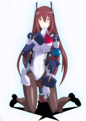 Rule 34 | 1girl, android, blue eyes, bodysuit, f walsingham, female focus, gloves, highres, kyoukaisenjou no horizon, puppet, red hair, solo
