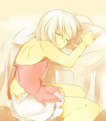 Rule 34 | 00s, 1girl, alice (tales), bed, bloomers, closed eyes, lowres, short hair, sketch, sleeping, solo, tales of (series), tales of symphonia, tales of symphonia: dawn of the new world, white bloomers, white hair