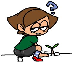 Rule 34 | 1girl, ?, animal crossing, ass, bike shorts, blue socks, brown hair, female focus, from behind, full body, green eyes, green shirt, half-closed eyes, jaggy lines, looking back, nintendo, parted lips, planting, puffy short sleeves, puffy sleeves, red footwear, shiny clothes, shirt, shoes, short hair, short sleeves, simple background, socks, solo, squatting, striped clothes, striped socks, vilepluff, villager (animal crossing), white background