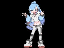 Rule 34 | 1girl, animated, animated gif, bad source, blue hair, blue shirt, colored shoe soles, colored tips, cropped hoodie, cropped shirt, dancing, full body, grey shorts, half updo, hands up, help!! (hololive), high ponytail, hololive, hololive indonesia, hood, hoodie, jacket, kobo kanaeru, kobo kanaeru (1st costume), long hair, long sleeves, looking at viewer, looping animation, midriff, multicolored hair, navel, official art, open mouth, pants, puffy long sleeves, puffy sleeves, ringed eyes, see-through, see-through jacket, shirt, shoes, shorts, simple background, smile, sneakers, solo, split ponytail, standing, tight clothes, tight pants, transparent background, two-tone hair, virtual youtuber, w, white footwear, white hair, white hoodie, white pants, yoir