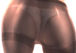 Rule 34 | 1girl, ass, ass focus, close-up, contrapposto, crotch seam, from behind, fukuroumori, highres, hip focus, original, panties, panties under pantyhose, pantyhose, shiny clothes, simple background, skindentation, solo, thighband pantyhose, underwear, white background, white panties