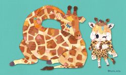 Rule 34 | animal ears, gloves, kemono friends, kemono friends 2, kemono friends 3, kikuchi milo, necktie, reticulated giraffe (kemono friends), school uniform, shirt, skirt, tail