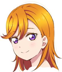 Rule 34 | 1girl, anibache, birthday, close-up, commentary request, long hair, looking at viewer, love live!, love live! superstar!!, orange hair, portrait, purple eyes, shibuya kanon, smile, solo, white background