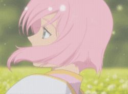 Rule 34 | 00s, 1girl, animated, animated gif, bob cut, estellise sidos heurassein, green eyes, lowres, outdoors, pink hair, short hair, solo, tagme, tales of (series), tales of vesperia