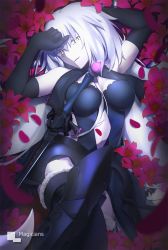 Rule 34 | 1girl, armor, blonde hair, breasts, fate/grand order, fate (series), gauntlets, jeanne d&#039;arc (fate), jeanne d&#039;arc alter (avenger) (fate), jeanne d&#039;arc alter (avenger) (third ascension) (fate), jeanne d&#039;arc alter (fate), long hair, looking at viewer, magicians (zhkahogigzkh), petals, rose petals, ruler (fate/grand order), solo, swird, sword, thighhighs, weapon, yellow eyes