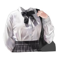 Rule 34 | marisasu (marisa0904), no humans, original, puffy sleeves, ribbon, school uniform, simple background