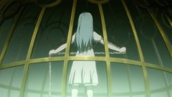 Rule 34 | 10s, animated, animated gif, blue hair, cage, chain, dress, long hair, lowres, sakana (star driver), solo, star driver