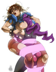 Rule 34 | 1990s (style), 2girls, ass, bdsm, bearhug, between breasts, blush, bondage, bound, bound together, bracelet, breast smother, breasts, brown hair, bun cover, capcom, china dress, chinese clothes, chun-li, double bun, dress, closed eyes, hair slicked back, jewelry, keong, large breasts, long hair, multiple girls, pantyhose, purple hair, rose (street fighter), ryona, saliva, smother, squeezing, street fighter, street fighter zero (series), tears, torn clothes, torn legwear, underboob, wrestling, yuri