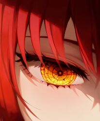 Rule 34 | 1girl, 58 (opal 00 58), absurdres, chainsaw man, close-up, crystal eye, eye focus, highres, looking down, makima (chainsaw man), ringed eyes, solo, yellow eyes