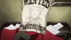 Rule 34 | 1boy, animated, blonde hair, blood, closed eyes, lowres, poster, spiked hair, trigun, vash the stampede, wanted