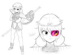 Rule 34 | 1girl, armor, circlet, closed mouth, dragon ball, dragonball z, greyscale, highres, long hair, low twintails, monkey tail, monochrome, saiyan armor, scouter, signature, smile, solo, son biten, spot color, sulus, tail, touhou, twintails, unfinished dream of all living ghost