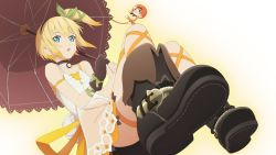 Rule 34 | blonde hair, boots, edna (tales), gloves, highres, official art, side ponytail, tales of (series), umbrella