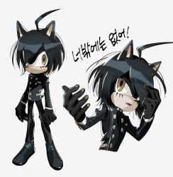 1boy absurdres ahoge black_footwear black_hair black_jacket black_pants buttons closed_mouth commentary cropped_torso danganronpa_(series) danganronpa_v3:_killing_harmony double-breasted expressionless fingernails furrification furry furry_male hair_between_eyes hand_on_own_head hedgehog_boy highres jacket korean_text layered_sleeves light_frown long_eyelashes long_sleeves male_focus multiple_views open_mouth outstretched_hand panghwi_(hyeon_sale) pants parody pinstripe_jacket pinstripe_pants pinstripe_pattern pocket saihara_shuichi shoes short_hair simple_background sonic_(series) standing style_parody thinking translation_request white_background yellow_eyes yellow_nails