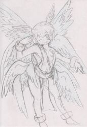 Rule 34 | 1boy, angel, angel boy, digimon, digimon (creature), highres, lucemon, male focus, solo, wings
