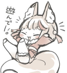 Rule 34 | &gt;:d, 1girl, :3, :d, animal ears, bad id, bad pixiv id, blonde hair, blush, chibi, fire emblem, fire emblem fates, fox ears, fox tail, hair ornament, japanese clothes, lowres, monochrome, multicolored hair, nintendo, open mouth, red hair, selkie (fire emblem), short hair, simple background, smile, solo, streaked hair, tail, teu (navy), v-shaped eyebrows, white background