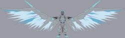 Rule 34 | digimon, digimon (creature), energy, looking at viewer, metallicdramon, solo, transparent background, wings
