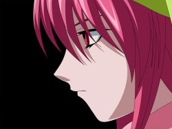 Rule 34 | 00s, 1girl, close-up, elfen lied, frown, highres, lucy (elfen lied), magenta eyes, pink eyes, pink hair, solo, vector trace, wallpaper