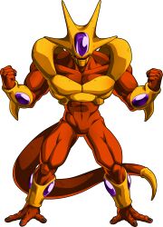 Rule 34 | 1boy, absurdres, alien, alternate form, armor, aura, clenched hand, clenched hands, colored skin, cooler (dragon ball), debris, dragon ball, dragon ball fighterz, dragonball z, full body, highres, muscular, no humans, official art, orange skin, record, red eyes, solo, tail